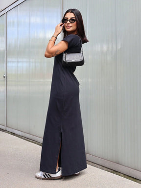 Vendedor IndicadoVestido Longo Feminino Elegante Com Mangas 100% Algodão
