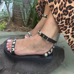 Vendedor IndicadoSandalia Feminina Anabela Flatforn Carnaval T14 Aplique na Tira Papete Feminina