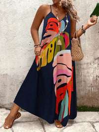 Vestido Longo Azul Estampado com Alças Finas – Toque de Frescor Nelima Moda