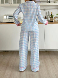 Pijama Xadrez Feminino Manga Longa em Algodão - Nelima