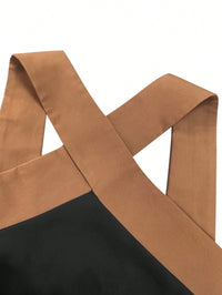 Vestido Casual Confortável de Férias para Mulheres com Decote em V Cruzado, Sem Mangas e Cor Sólida
