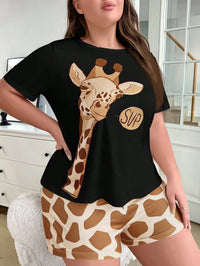 Pijama Plus Size Feminino Estampa de Girafa – Conforto e Diversão Nelima Moda (G1 ao G5)