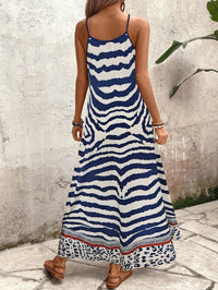 Breezaya Vestido Longo Deslizante Solto Estampa de Onça Feminino, Elegante Roupa de Verão para Férias