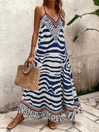 Breezaya Vestido Longo Deslizante Solto Estampa de Onça Feminino, Elegante Roupa de Verão para Férias