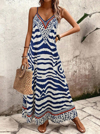 Breezaya Vestido Longo Deslizante Solto Estampa de Onça Feminino, Elegante Roupa de Verão para Férias