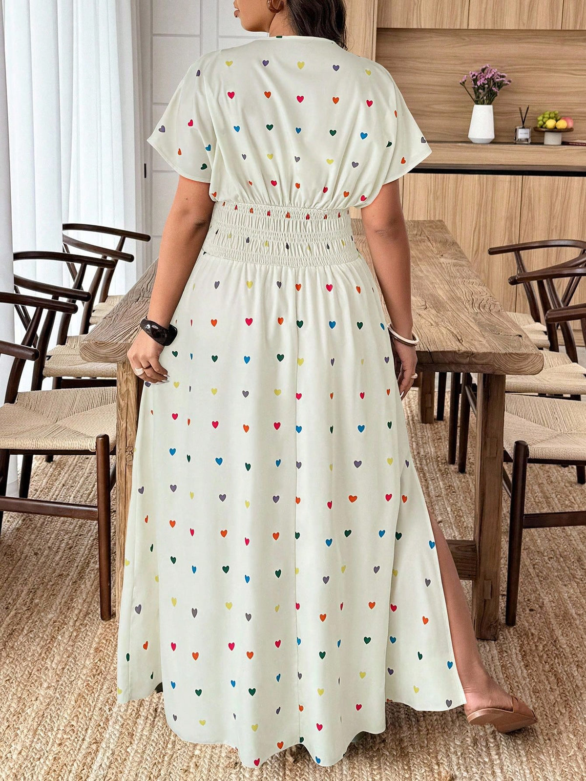 Weeklong Vestido Estampado Aleatório Plus Size, Fashionable para o Verão