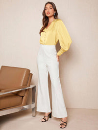 Blusa Acetinada Amarelo em Cetim Feminina | Elegância do PP ao GG