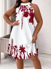 SHEIN Clasi Vestido Elegante de Gola Halter com Estampa Floral em Plus Size, Adequado para o Verão