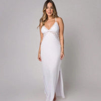 Camisola Longa Feminina em Renda Microfibra Luxo