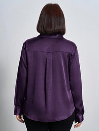 Camisa de Cetim Roxa Plus Size Feminina | Elegância e Conforto do G ao G4