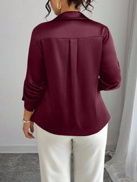 Camisa de Cetim Vinho Plus Size Feminina | Elegância e Conforto do G ao G4