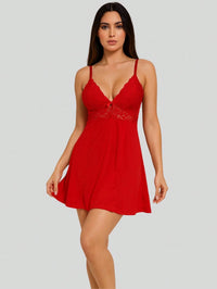 Camisola Sensual Acabamento Em Renda + Robe em Microfibra com Renda PAULA.