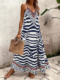 Breezaya Vestido Longo Deslizante Solto Estampa de Onça Feminino, Elegante Roupa de Verão para Férias