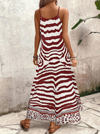 Breezaya Vestido Longo Deslizante Solto Estampa de Onça Feminino, Elegante Roupa de Verão para Férias