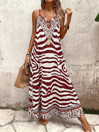 Breezaya Vestido Longo Deslizante Solto Estampa de Onça Feminino, Elegante Roupa de Verão para Férias