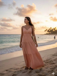 Vestido Longo Rosa Chiclete com Alças Finas – Leveza e Elegância do M ao GG