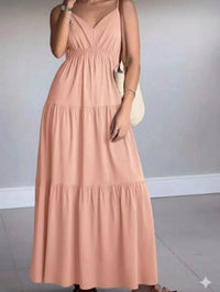 Vestido Longo Rosa Chiclete com Alças Finas – Leveza e Elegância do M ao GG