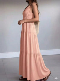 Vestido Longo Rosa Chiclete com Alças Finas – Leveza e Elegância do M ao GG