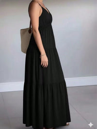 Vestido Longo Preto Feminino com Alças Finas – Elegância do M ao GG