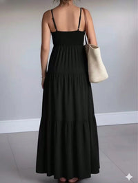 Vestido Longo Preto Feminino com Alças Finas – Elegância do M ao GG