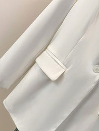Blazer Feminino Sólido com Lapela Entalhada e Bolsos – Jaqueta de Escritório com Manga Longa e Botões na Frente, Casaco Casual de Negócios para Trabalho, Casa, Primavera, Verão, Outono, Inverno