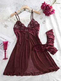 2 Peças Conjunto de Lingerie Camiseta e Renda Decote em V Plus Size para Mulheres, Roupa Íntima Sexy para o Dia a Dia, Natal