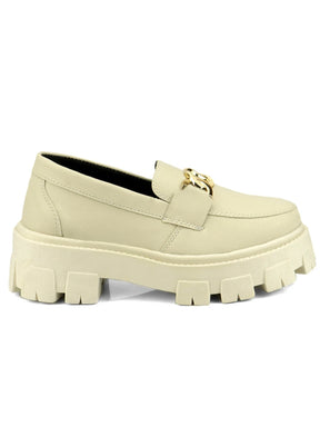 GuGi Mocassim Tratorado Blogueira Feminino Sapato Com Metal Dourado GuGi Com Solado Alto Leve Plataforma 403-GG