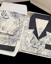 Pijama em Seda Gelo Feminino de Verão com Estampa Elegante – Nelima