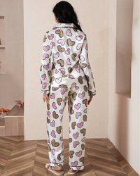 Conjunto de Pijama Feminino de Cetim Estampado - Nelima