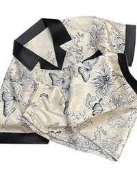 Pijama em Seda Gelo Feminino de Verão com Estampa Elegante – Nelima