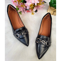 Sapatilha Bico Fino Feminina Mocassim Feminino Sapato Feminino Confortável Promoção Casual Cobra Detalhe Metalizado