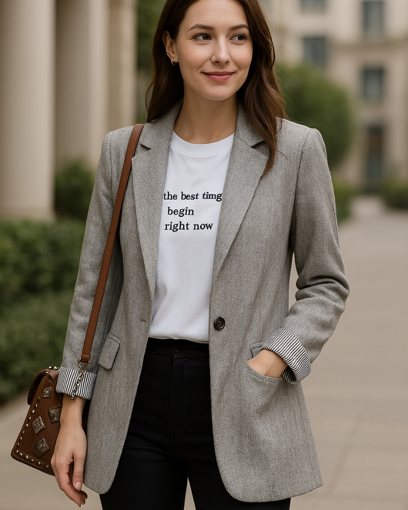 Blazer Casual Xadrez Juliette - Nelima