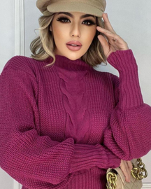 Blusa Feminina de Tricot com Trança Luxo - Nelima