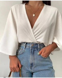 Blusa Manga Morcego Canelada – Nelima