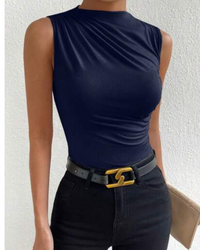 Blusa Regata Verde com Drapê - Nelima