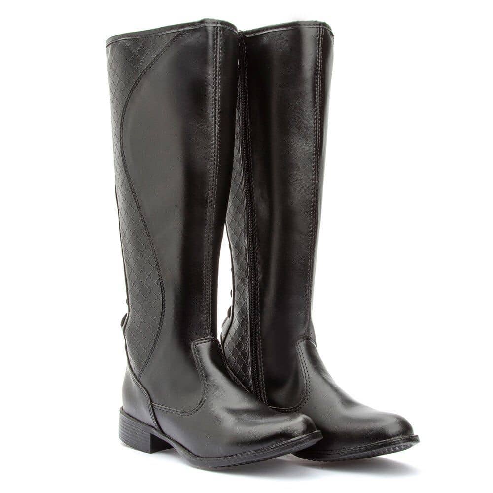 Bota Montaria Feminina Cano Longo Preta com Zíper Lateral - Nelima