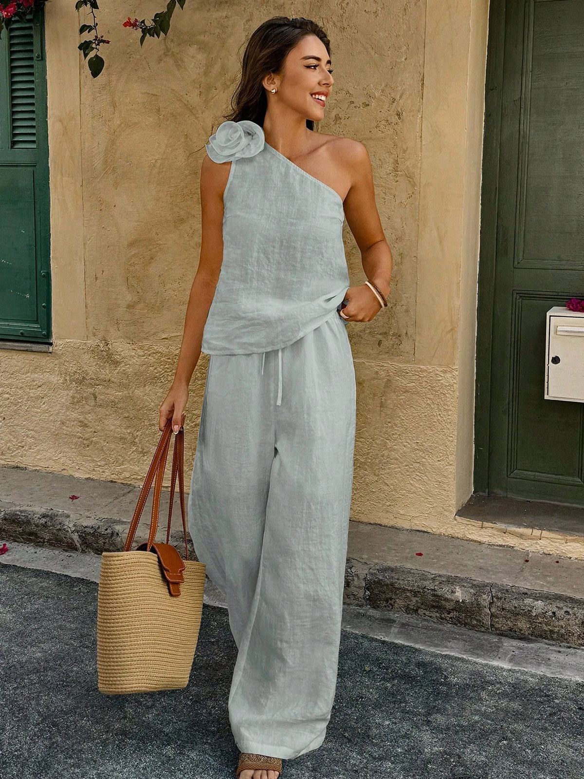 Conjunto Feminino Casual Chic Viscose e Poliamida – Lavagem Clara