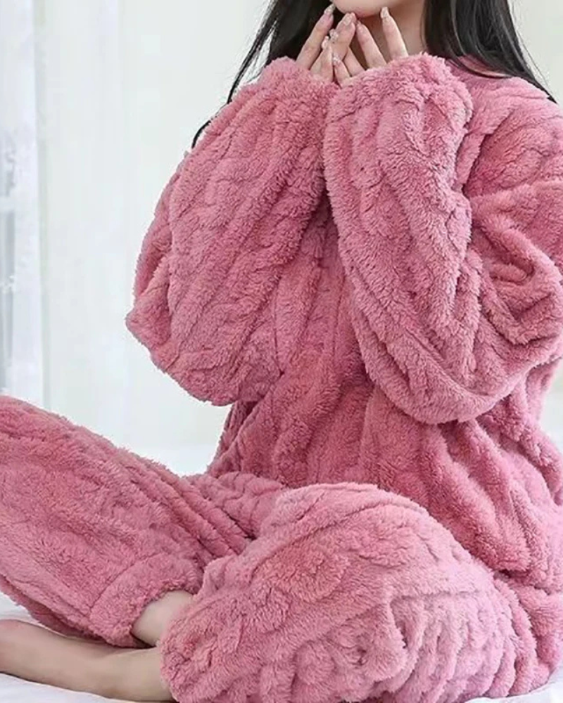 Conjunto de Pijama de Veludo duas Peças para Mulheres - Nelima