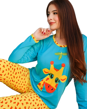 Pijama Feminino Adulto com Estampa Girafinha - Nelima