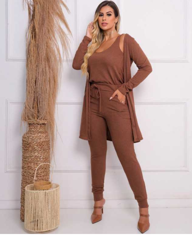 Conjunto Feminino Inverno 3 Peças em Lanzinha - Nelima