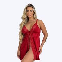 CAMISOLA RENDA ABERTA COM CALCINHA FIO BRINDE | SENSUAL | NOITE ROMÂNTICA