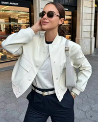 Jaqueta Feminina com Bolsos e Abertura frontal - Nelima