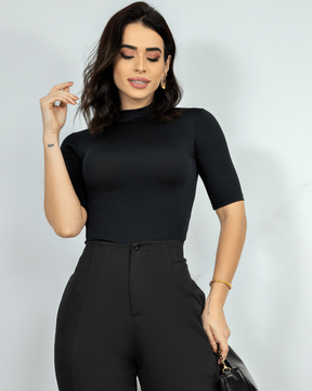 Blusa Gola Alta T-Shirt Feminina - Le Belle