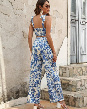 Conjunto Feminino Floral Azul - Nelima