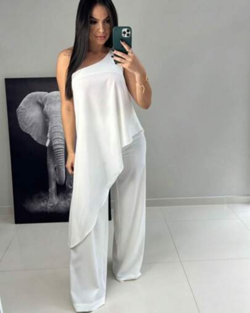 Conjunto Assimétrico Calça e Blusa de Um Ombro Só - Le Belle