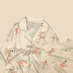 Conjunto de Pijama Seda Delicada Peônia - Nelima