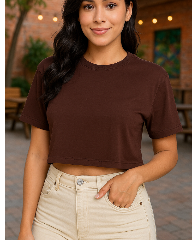 Kit 3 Camisetas Cropped Femininas 100% Algodão – Nelima