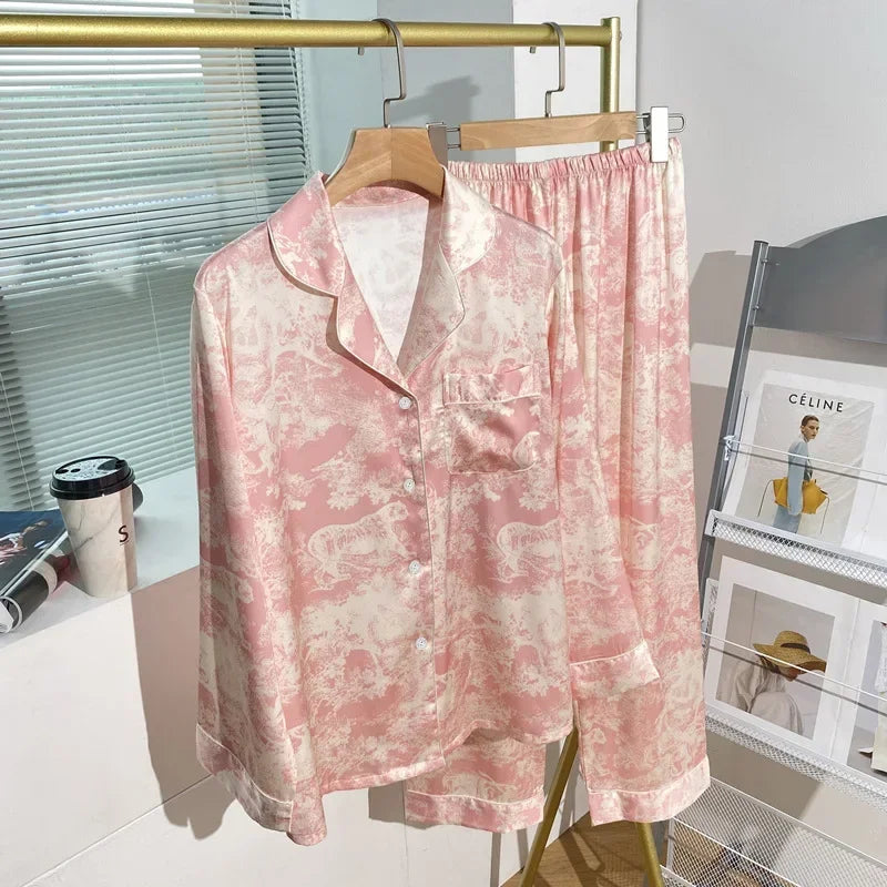 Pijama Estampado de Seda - Nelima