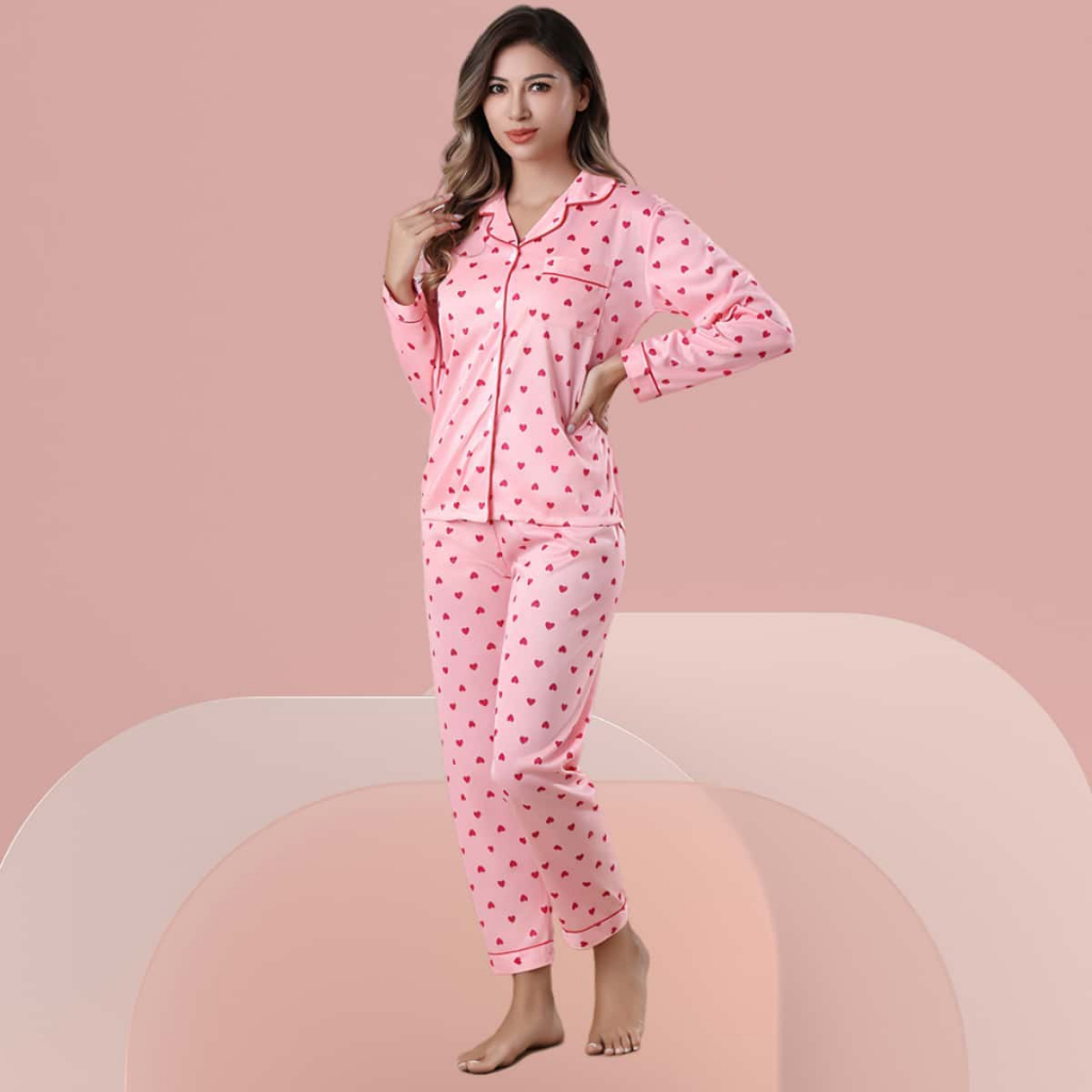 Pijama Feminino de Seda com Manga longa e Calça - Nelima