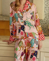 Pijama Feminino em Cetim com Estampa Divertida - Nelima